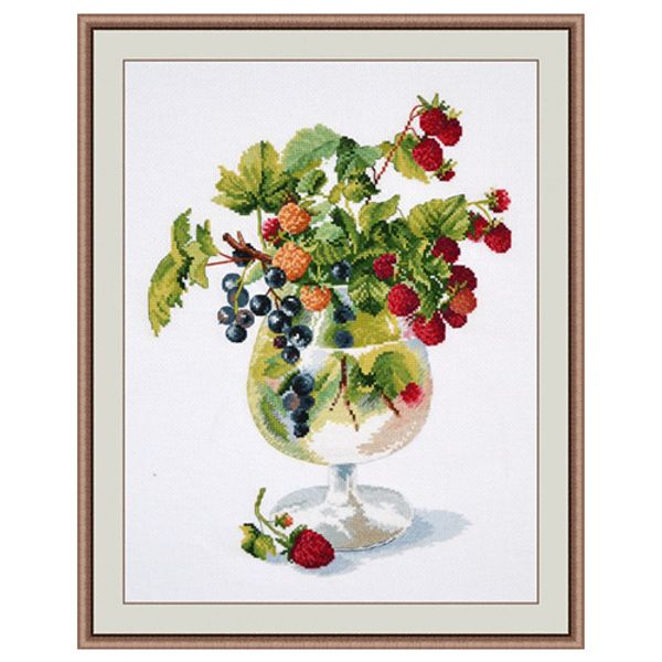 Набор для вышивания нитками Овен, Ягодный ликер, 22х29 см