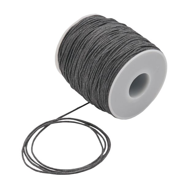 Шнур вощеный ⌀1.0 мм / 100 метров, 0371-9002 (C301 т.серый)