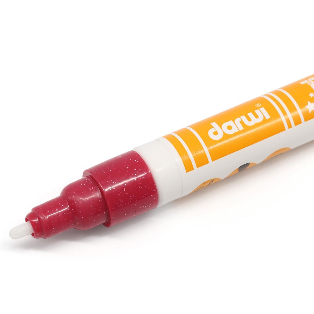 Маркер для ткани Darwi TEX Glitter, 2мм, с блестками, 420 карминово-красный