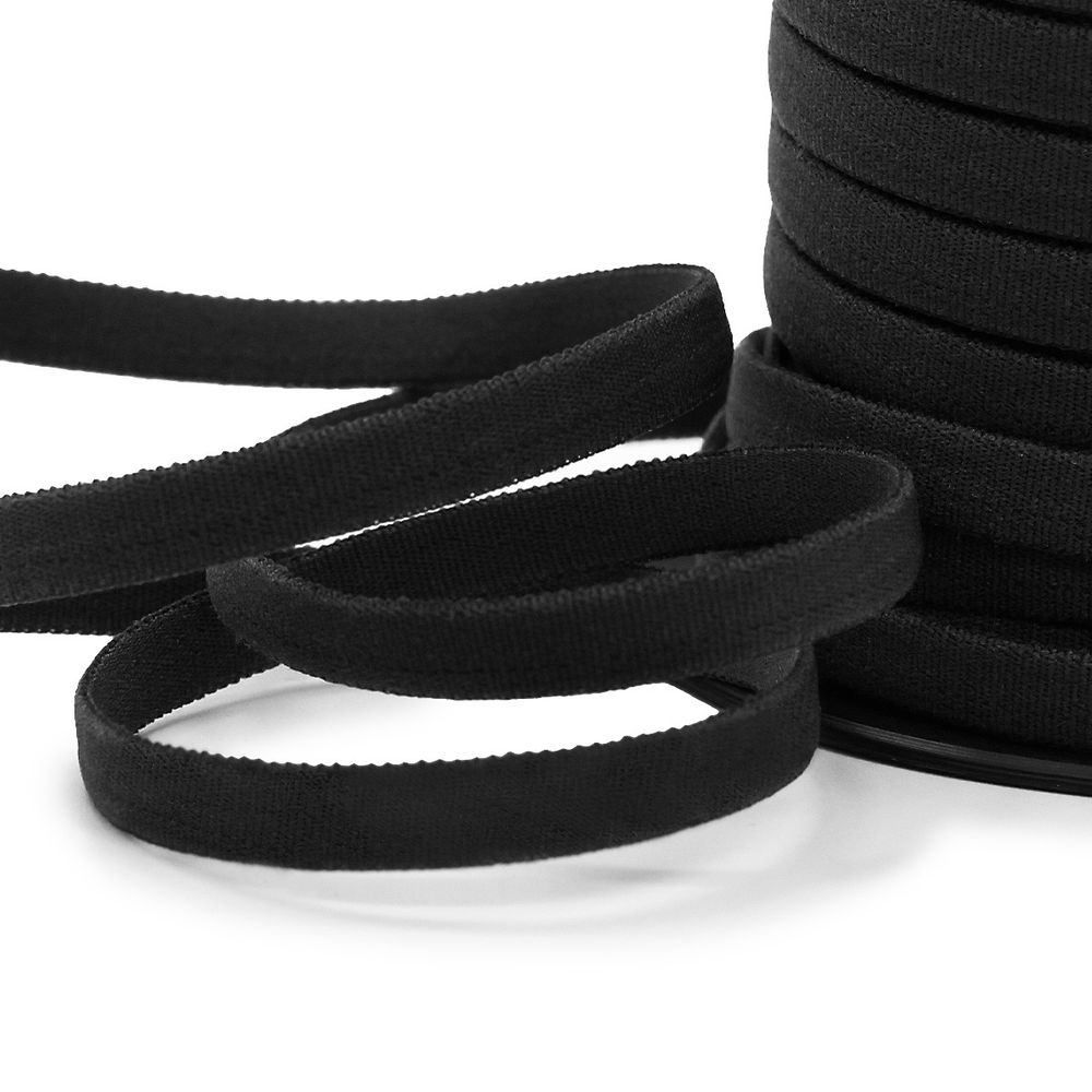 Резинка бельевая (бретелечная) 7.0 мм / 50 метров, черный