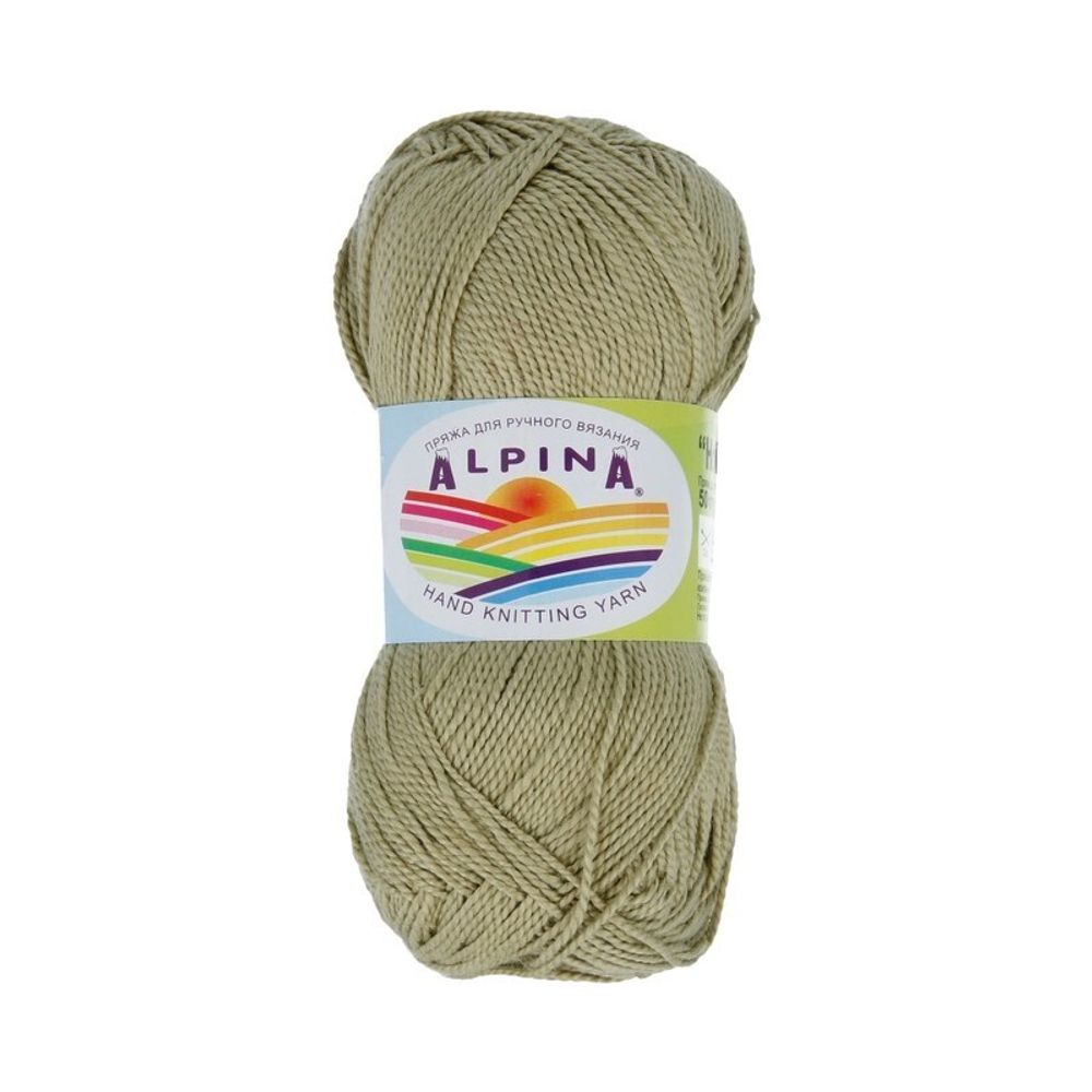 Пряжа Alpina Holly / уп.10 мот. по 50г, 200м, 167 оливковый