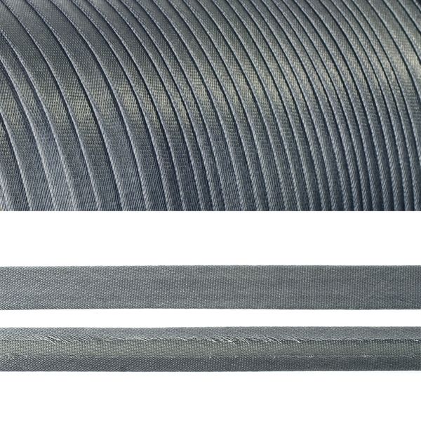 Косая бейка атласная 15 мм / 132±1 метра, BS, 597636, цв.F316 серый