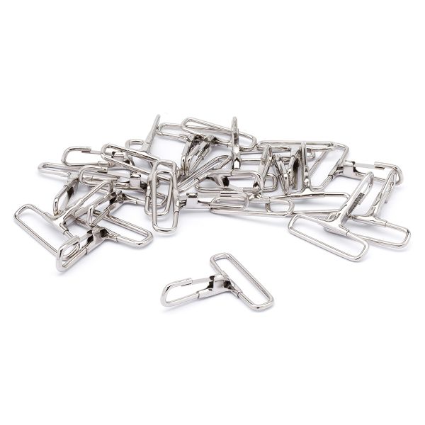 Карабин металл 40 мм (50х44 мм), никель, 20 шт