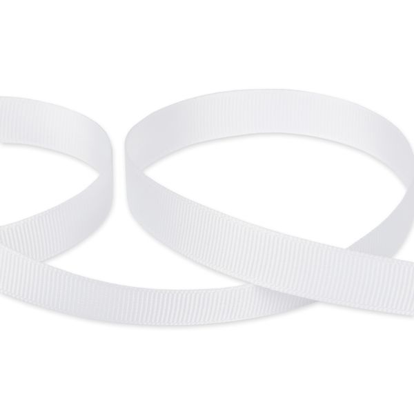 Лента репсовая (в рубчик) 12.0 мм / 45.5 метра, 001 белый, Gamma GR-12