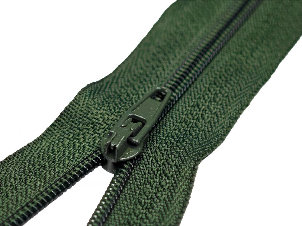 Молния спираль (витая) (цв.SBS) брючная Т3 (3 мм) 1 зам., н/раз., 18 см, автомат, S-190 хаки, 100 шт