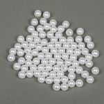 Бусины пластик (перламутр) ⌀10 мм, цв.033 белоснежный, уп.50г (96 шт), Magic4Hobby