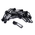 Слайдер (замок) для молнии спираль Т5 (5 мм), черный/прозрачный С5 33х12 мм, 20 шт, ГУБ10355