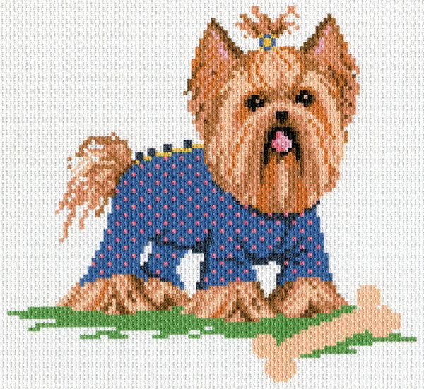 Набор для вышивания нитками Матренин Посад, Йоркширский терьер 28х37 см