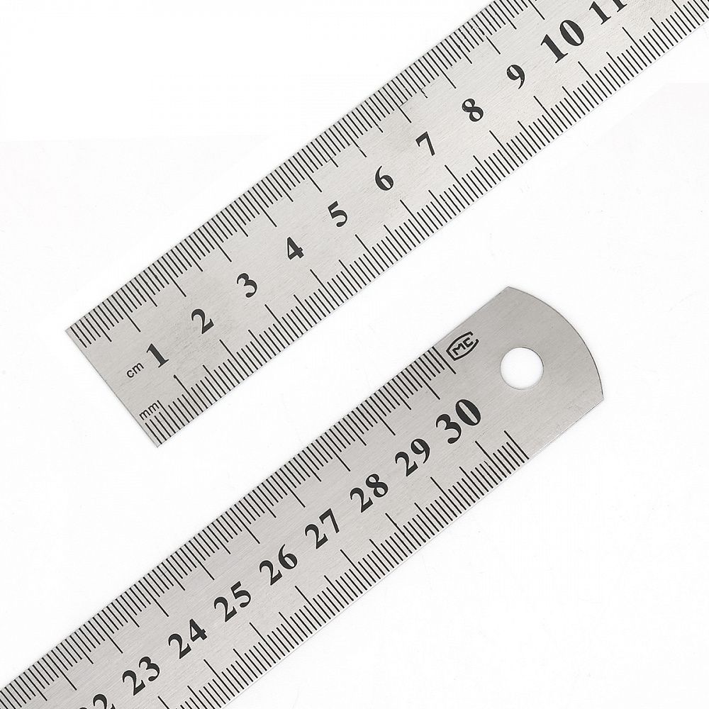 Линейка стальная Maxwell 30 см / 0.7 мм, MAX.8111 ПВХ чехол