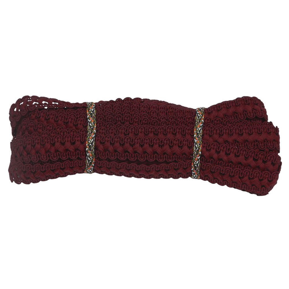 Тесьма отделочная вязаная 17 мм, 10 м, бордо
