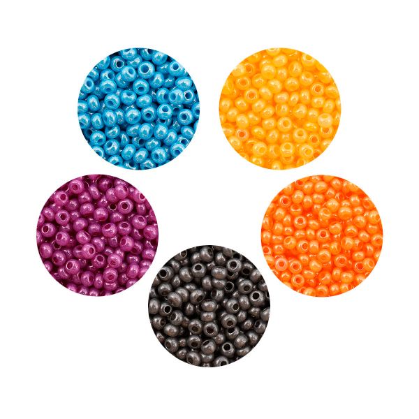 Набор бисера Preciosa 054, 5 цветов по 20 гр, № 10/0 (2.3 мм), диаметр 2,3 мм, 100 гр