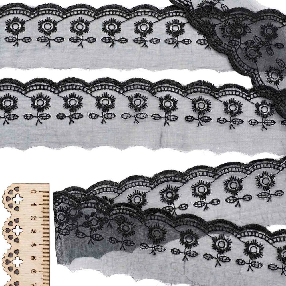 Кружево капроновое 53 мм / 13.71м, цв.черный