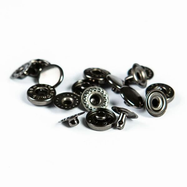 Кнопка Альфа (S-образная) ⌀10.0 мм, ≈100 шт, нерж.сплав, чер/никель, BIG