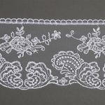 Кружево на сетке широкое 105 мм, диз 021, цв.12 белый, уп.13.71 м, Kruzhevo