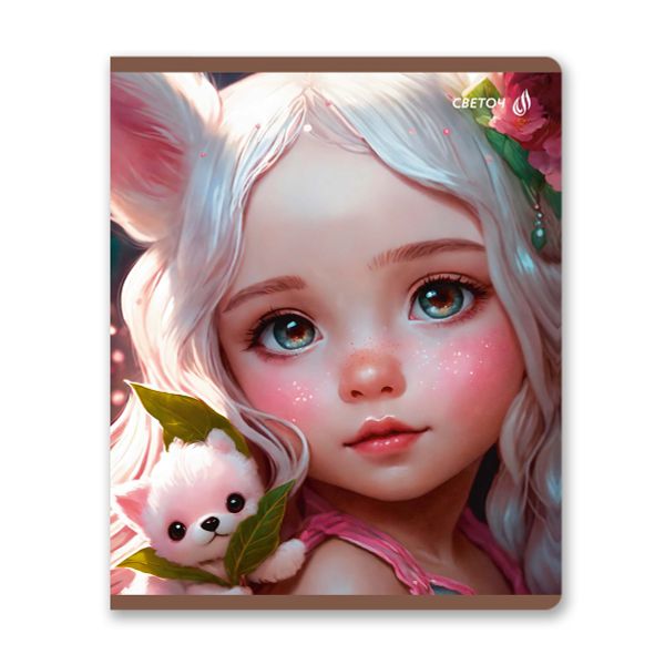 Тетрадь ученическая общая, матовый сплошной лак+запечат.титул лист A5+ 60 л. на скобе 65 г/м², белизна 100 %, 10 шт, клетка, 01123 Микс-Летний день, Светоч Т77