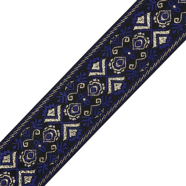 Лента (тесьма) жаккардовая 50.0 мм / 7.32 метра, темно-синий, 402088