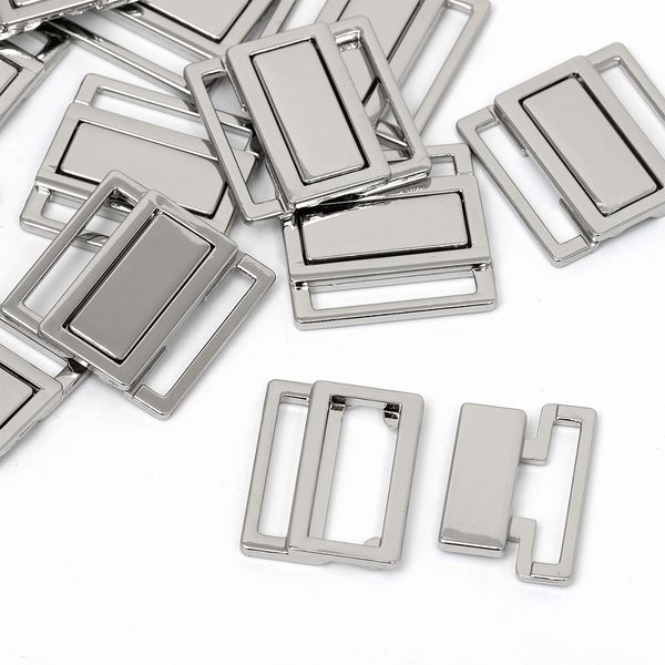 Пряжка-застежка для купальников металл 20.0 мм, 122SW цв.никель уп.10 шт