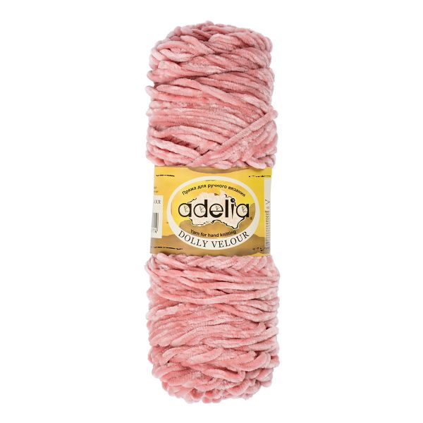 Пряжа Adelia Dolly Velour / уп.5 мот. по 100г, 93м, 04 пудровый