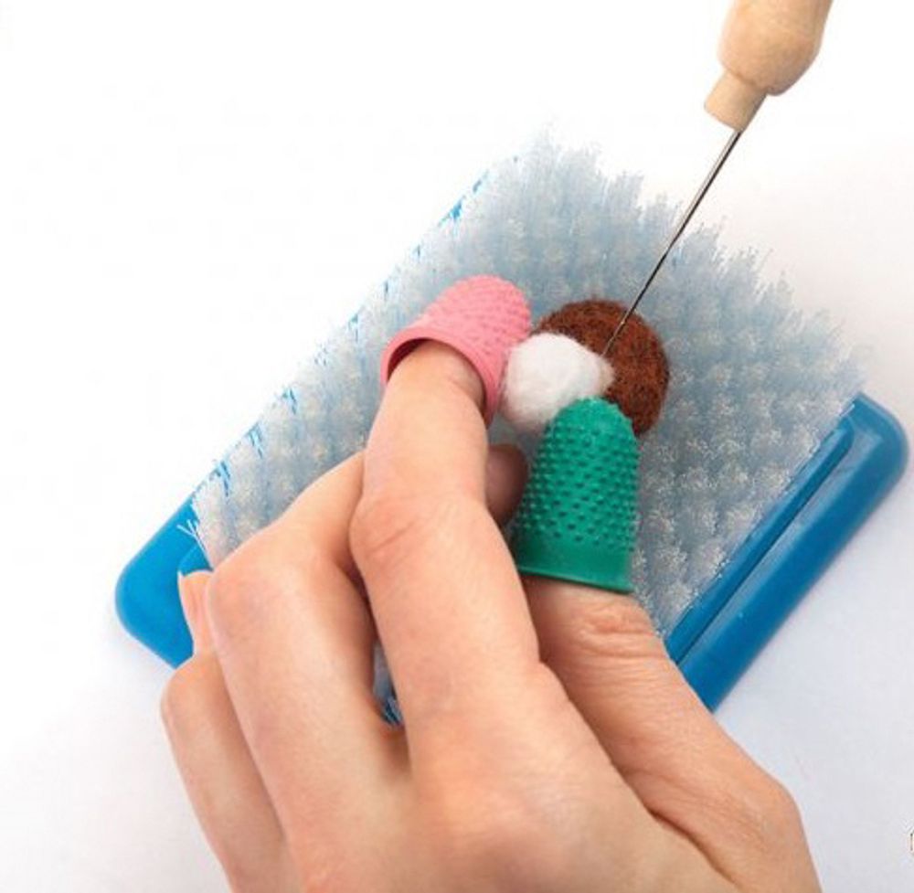 Иглы ручные для валяния (фелтинга) 36 толстые, с деревянной ручкой, Gamma FN-006