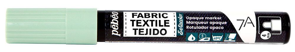 Маркер для темных и светлых тканей 7A Opaque 4 мм, перо круглое, 6 шт, 804455 Пастельный зеленый, Pebeo