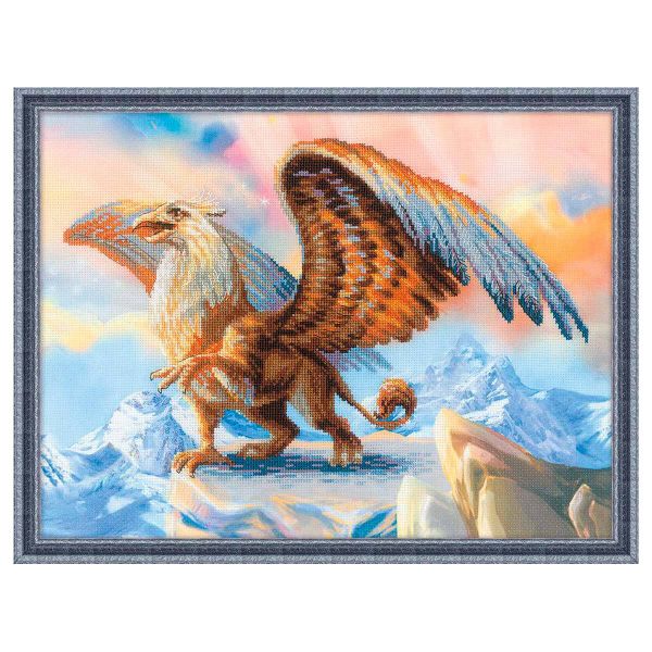 Набор для вышивания нитками Риолис, Частичная вышивка Риолис Грифон 21х27см
