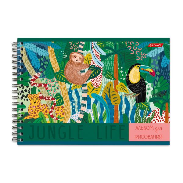 Альбом для рисования, матовая ламинация, 100 г/м², A4 29х20.5 см, 4 шт, на гребне 48 л, 000277 Дивный мир, Светоч 48АЛГР4_2_3_9