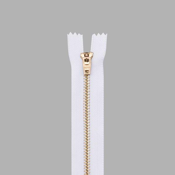 Молния металл джинсовая Т5 (5 мм) 1 зам., н/раз., 8 см, белый, 38974/08-3, 10 шт