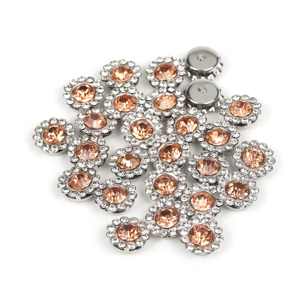 Стразы пришивные в цапах стекло арт.MS.09.S цв.шампанское 11,8 мм, уп. 100 шт