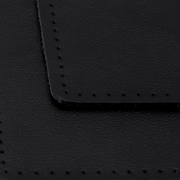 Заплатки пришивные из кожи, прямоугольник 8х12,7см с перфорацией, 2 шт, 100% кожа, 01 черный, 9123