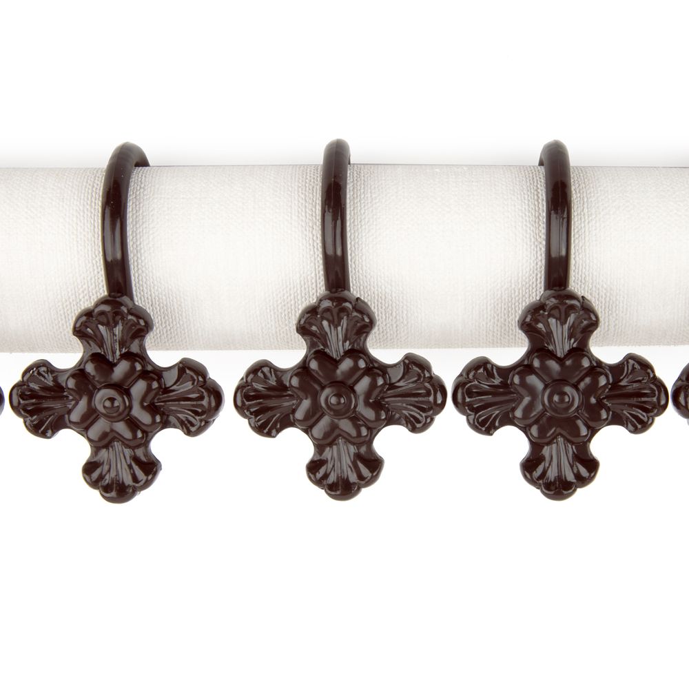 Крючки шторные для карниза навесные ⌀6 мм, 10 шт, 02 коричневый, Sofi H30