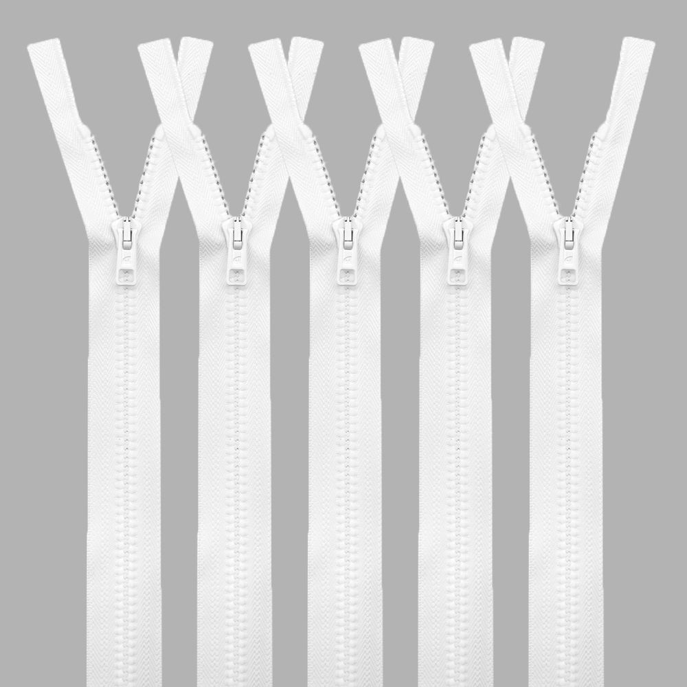 Молния трактор Arta Т6 (6 мм) 1 зам., разъем., 85 см, цв. 001 белый, уп.5 шт