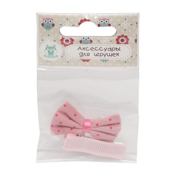 Набор Б-002 мини бантик+заколка 35мм/35мм (св.розовый) 29353