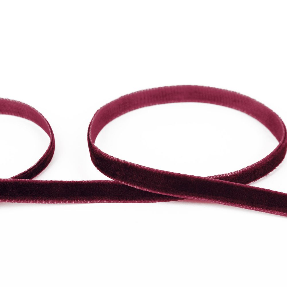 Лента бархатная (тесьма) 12.0 мм / 16.5±1 метра, 048 бордовый, Blitz VR-12
