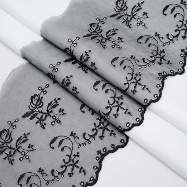 Кружево капроновое широкое 167 мм / 13.71 м, 0574-6002, цв.черный