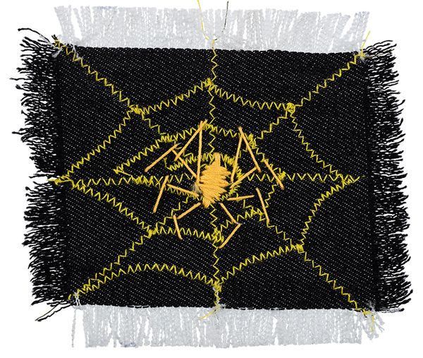 Термоаппликация квадрат джинс, 6 шт, К1/3 с пауком 9х9 см, Blitz