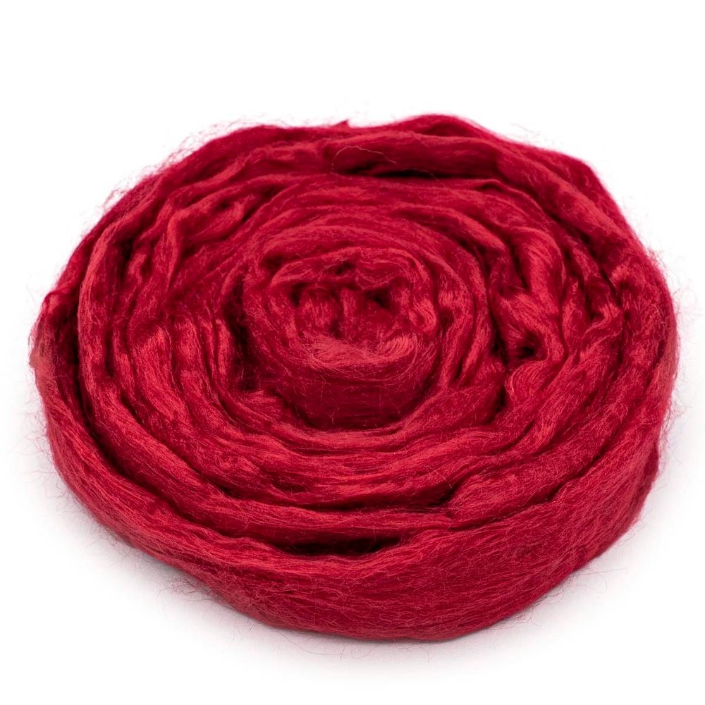 Шерсть для валяния вискоза Троицкая, 1х50 г (19-20 мкр), 06 красный