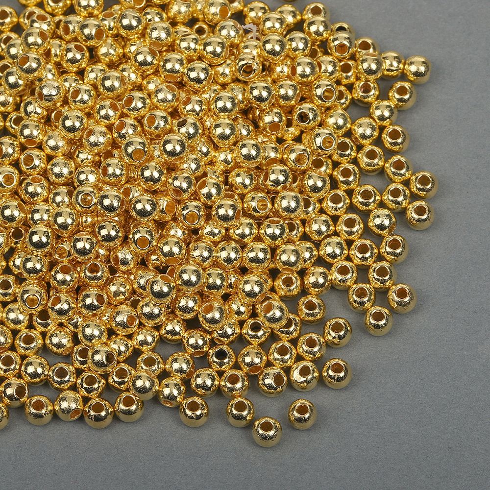 Бусины пластик ⌀4 мм, 500 г, цв.золотой, Magic4Hobby