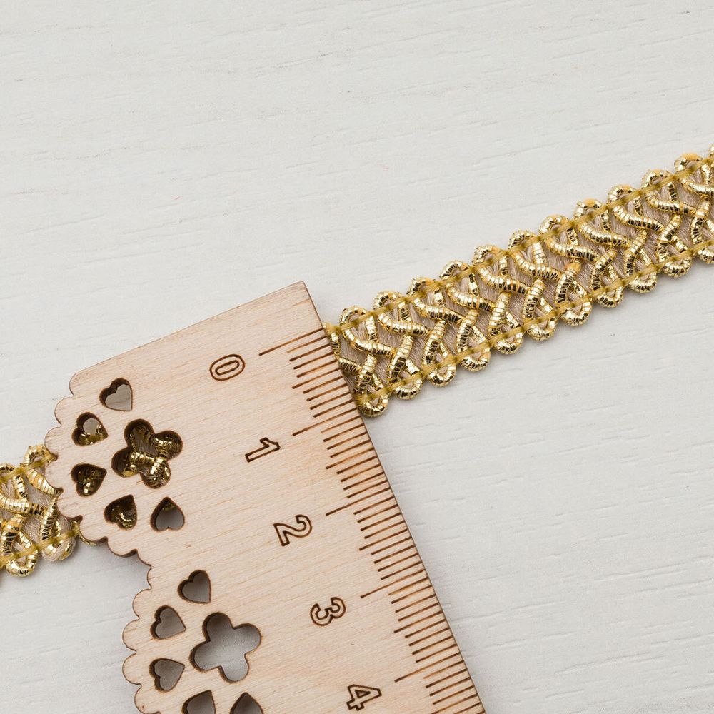 Тесьма отделочная Шанель, металлизир. 13 мм, 25 м, SR38 золото