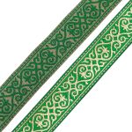 Лента (тесьма) жаккардовая 33.0 мм / 7.32 метра, зеленый, 7222