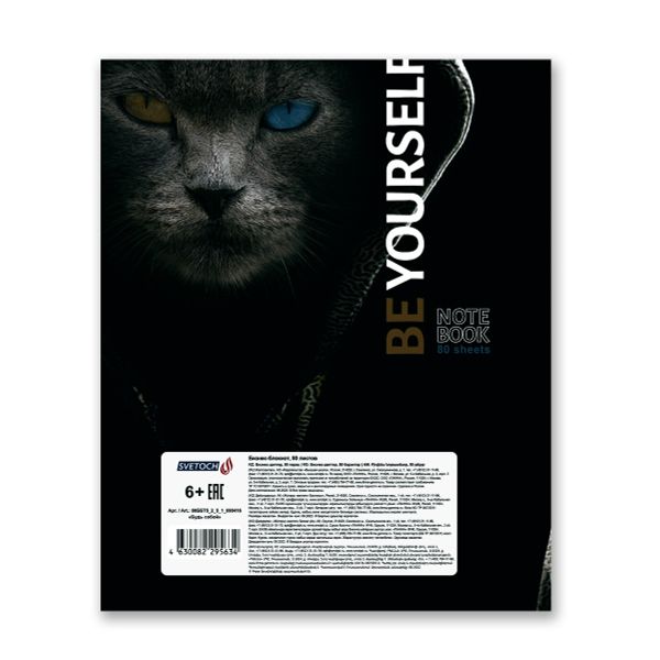 Бизнес-блокнот, матовая ламинация, A5+ 80 л. 18 шт, клетка, Будь собой 000416, Светоч 80ББТ5_2_5_1