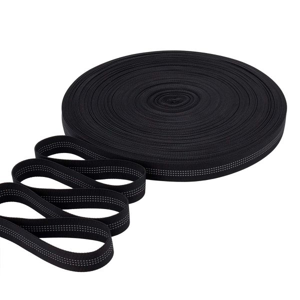 Стропа (ременная лента) 24 мм / 45.72 метра, [25.10 г/пог.м], со светоотражающими полосками, 01 черный, 3Al355