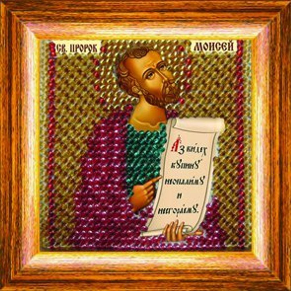 Вышивальная мозаика, Икона пророк Моисей 6.5х6.5 см