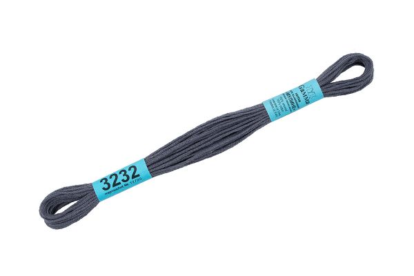 Мулине Gamma 100% хлопок, цв.3232 серый, 24 мотка по 8 метров