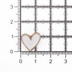 Пуговицы на ножке фигурная Сердце 20L (13мм), металл (White/G (белый/золото)), MEs-2012, 36 шт