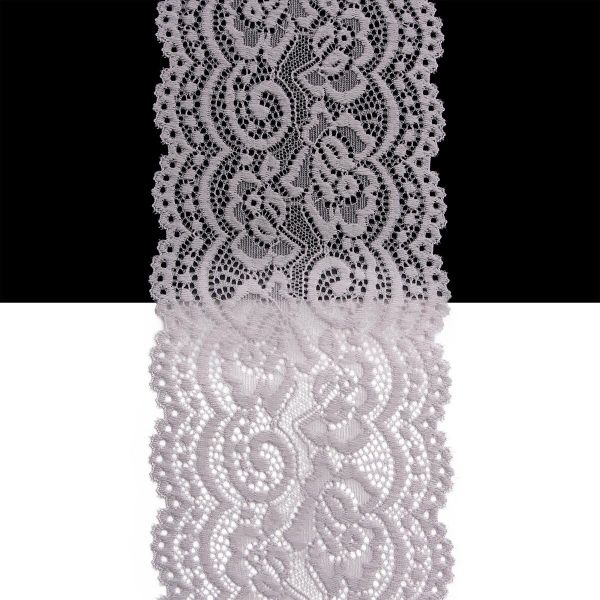 Кружево эластичное (стрейч) 100 мм / 3 метра, C154 светло-серый