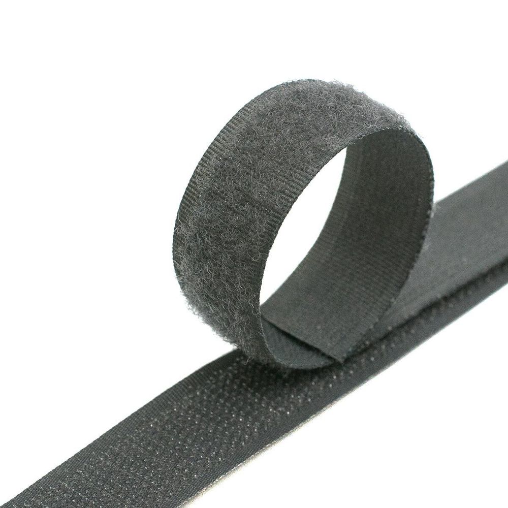 Лента контактная липучка (велкро) пришивная 20 мм / 25 метров, 5054 серый, ПАРА (крючок+петля), качество "C"