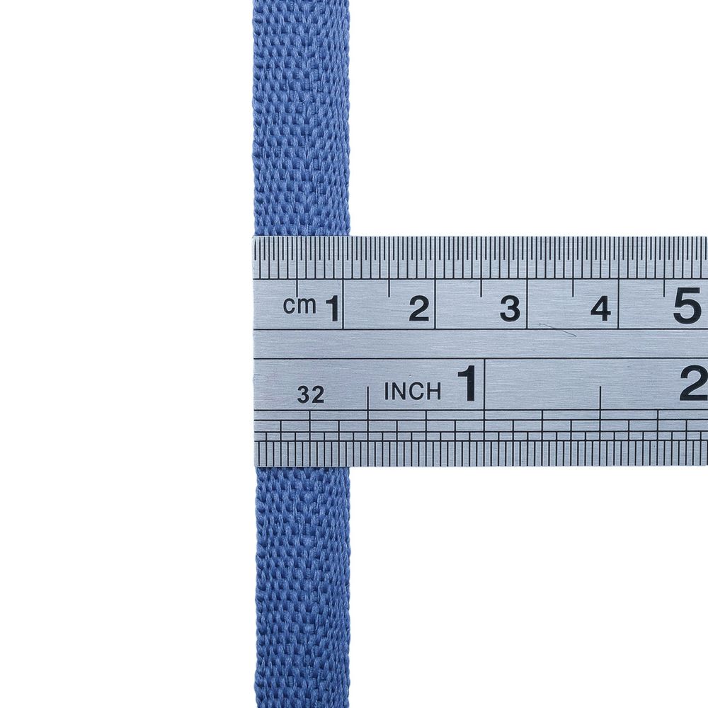 Тесьма (лента) киперная 10 мм / 50 метров, 2 г/м, 100% полиэфир, 18 джинс