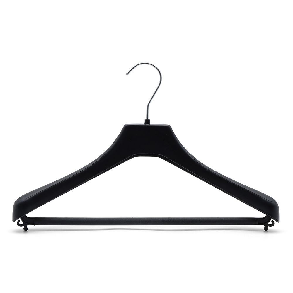 Вешалка пластиковая многофункциональная L-39см, h3,5см, с перекладиной, цв. черный, R39, 5 шт