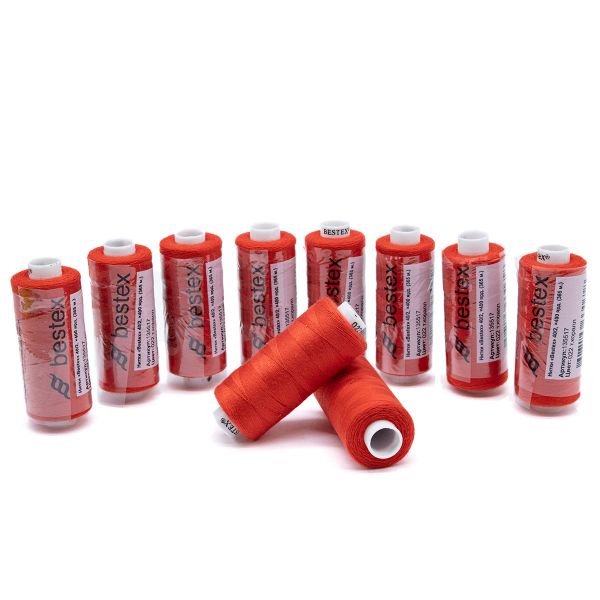 Нитки швейные бытовые Bestex 40/2, 365 м (400 ярд) / 10 кат., 022 темно-коралловый