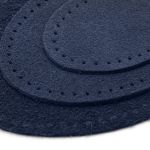 Набор заплаток пришивных из замши, овал 4х5,5см, 6х8,2см, 8х10,9см, с перфорацией, 3 шт (22 темно-синий), 59404